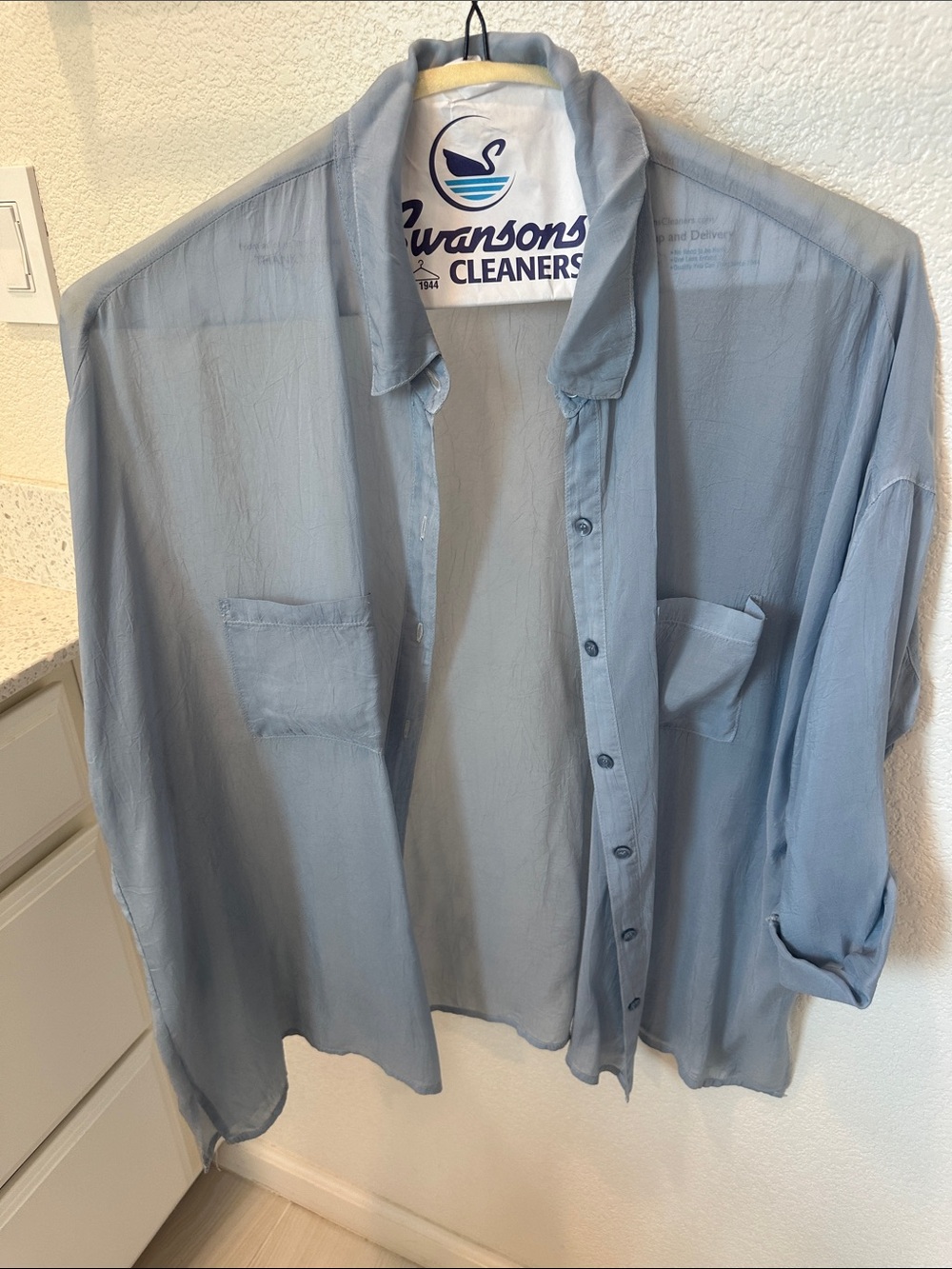 Maven West Light Blue Relaxed Button-Down Shirt